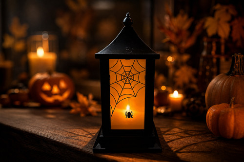 Lanterna luce tè halloween - lanterna,